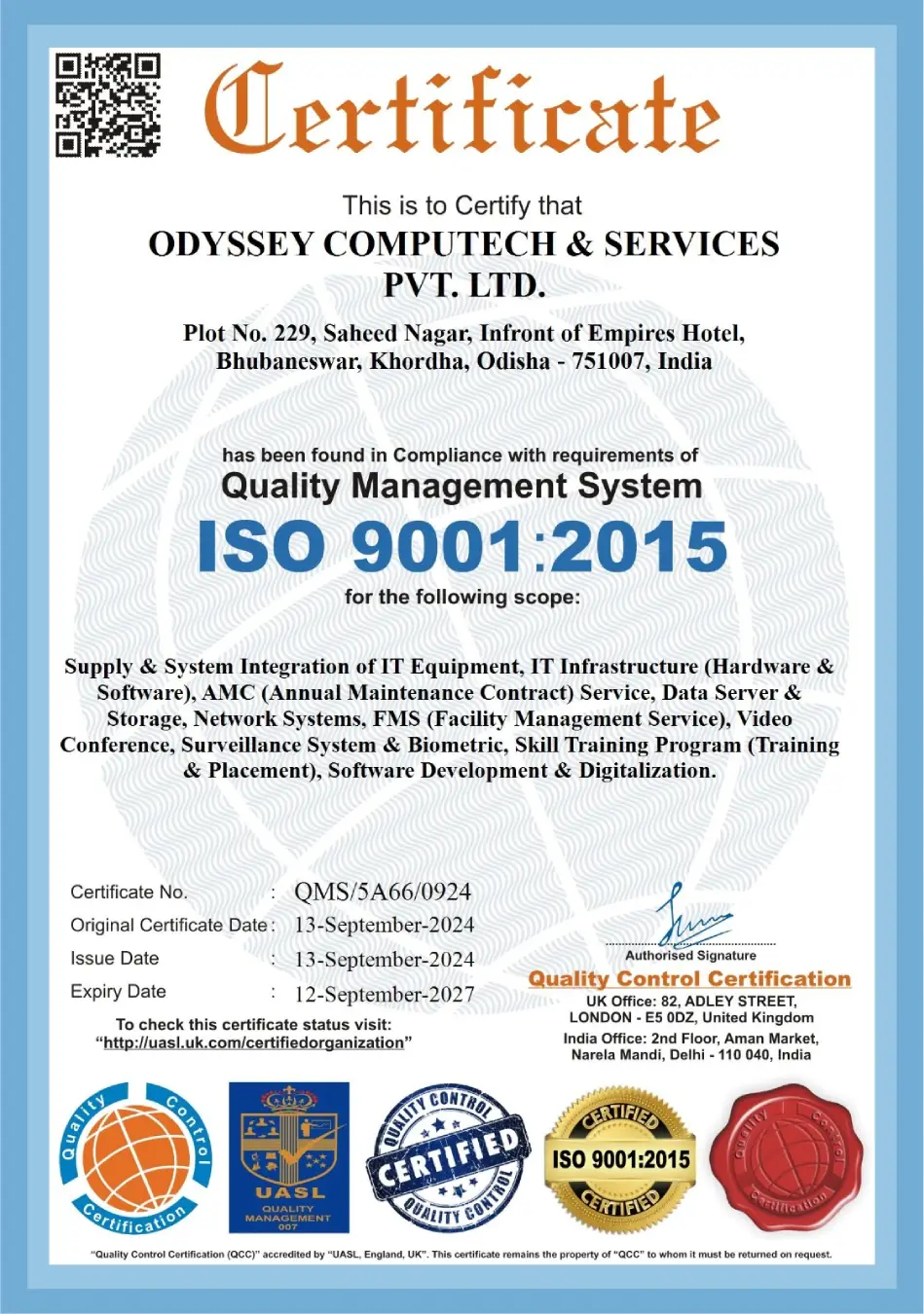 ISO certified: 9001:2015